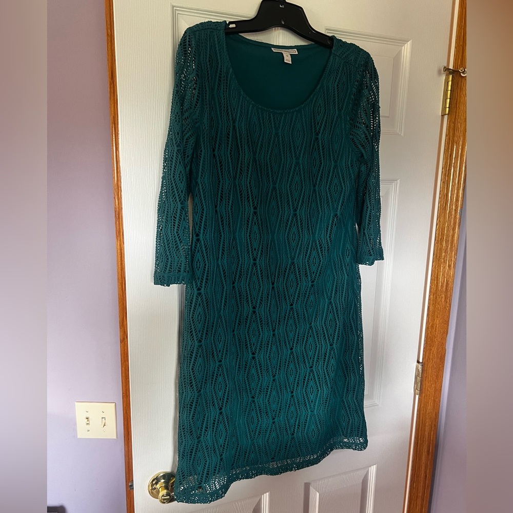 Dana Buchman Elegant‎ Teal Lace Dress size medium